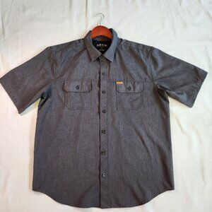 Orvis Men's dress shirt short sleeve gray size Large